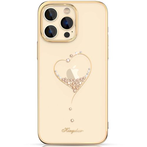 Silicone case with Swarovski crystals Kingxbar Wish Series for iPhone 14 Plus - gold, Kingxbar 6959003508102 6959003508102