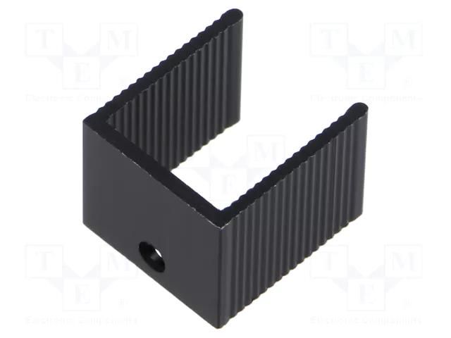 Heatsink: extruded; U; TO220; black; L: 15mm; W: 18mm; H: 20mm; screw ALUTRONIC PR18/15/SE