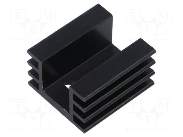 Heatsink: extruded; U; TO220; black; L: 35mm; W: 32mm; H: 20mm; 8K/W ALUTRONIC PR24/35/SE