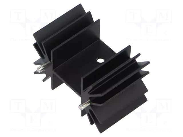 Heatsink: extruded; H; TO218,TO220,TOP3; black; L: 25.4mm; W: 42mm ALUTRONIC PR33/25.4/SE