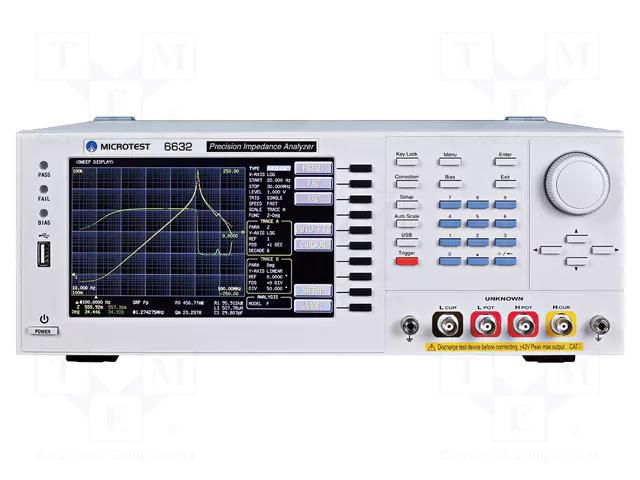 Impedance analyzer; Meas.accur: ±0.08%; LCD TFT 7"; 6 digits MICROTEST MCT-6632-20