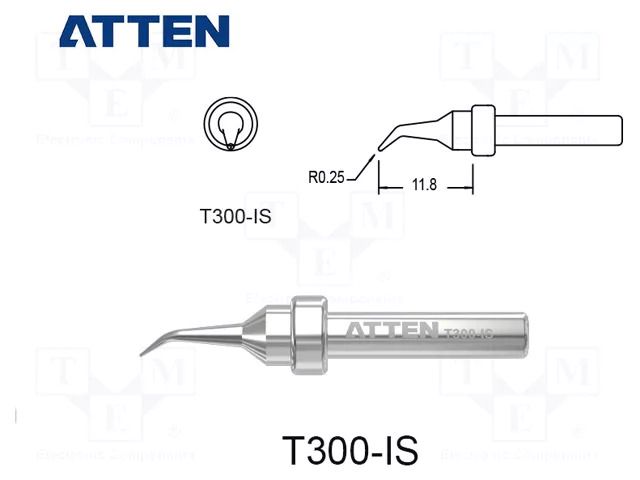 Tip; bent conical; 0.5mm; for  soldering iron ATTEN T300-IS