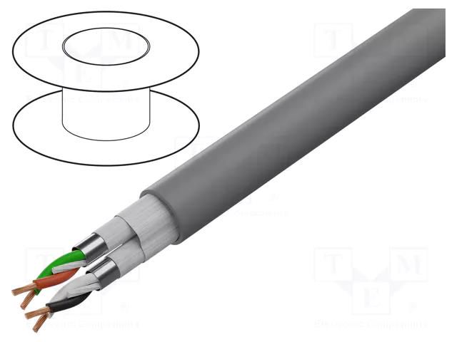 Wire; 2x2x22AWG; shielded,Al-PET foil; PVC; grey; 300V; 305m BELDEN 5541P1.0081000