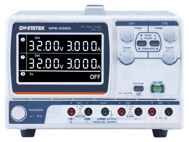 Power supply: laboratory; single-channel,linear; 0÷32VDC; 0÷6A GW INSTEK GPE-1326