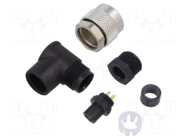 Connector: M9; plug; female; Plating: gold-plated; 125V; 4A; IP67 BINDER 99-0406-70-03