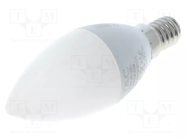 LED lamp; white warm; E14; 220/240VAC; 470lm; P: 4.5W; 180°; 3000K V-TAC 3800157698610