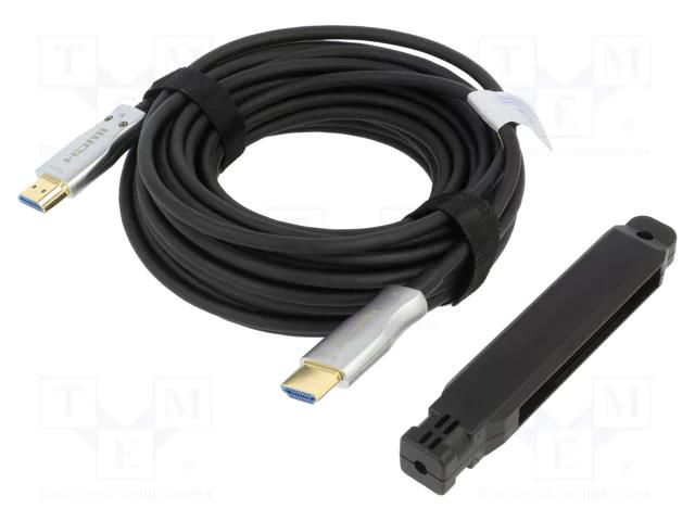 Cable; HDMI plug,both sides; HDMI 2.1,optical; 10m; black AKYGA AK-HD-100L