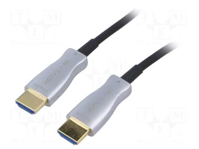 Cable; HDMI plug,both sides; HDMI 2.1,optical; 5m; black AKYGA AK-HD-50L