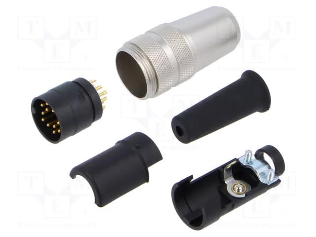 Connector: M16; plug; male; PIN: 12; 3A; 32V; 680; soldering; straight BINDER 09-0329-00-12