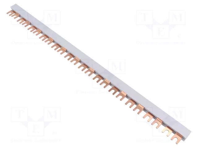 Busbar; 16mm2; Poles: 2; Urated: 400V; fork; Pitch: 18mm; L: 440mm; PVC PAWBOL E.4216/24W