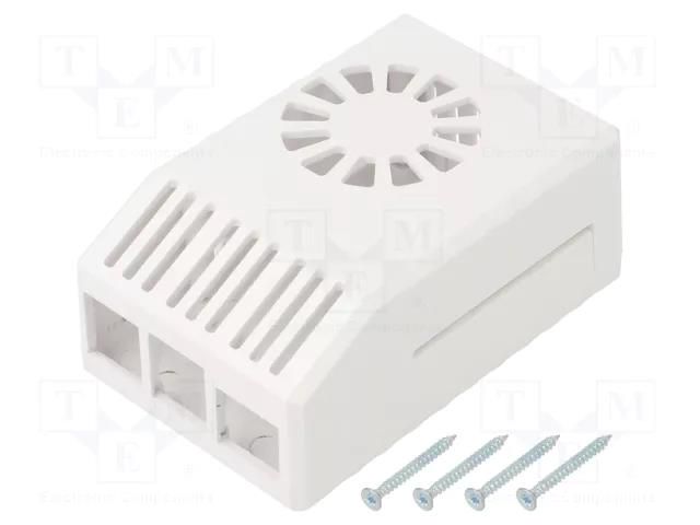 Enclosure: for computer; Raspberry Pi 4 B; ABS; white; X: 62mm KRADEX Z-PI4B-ABS