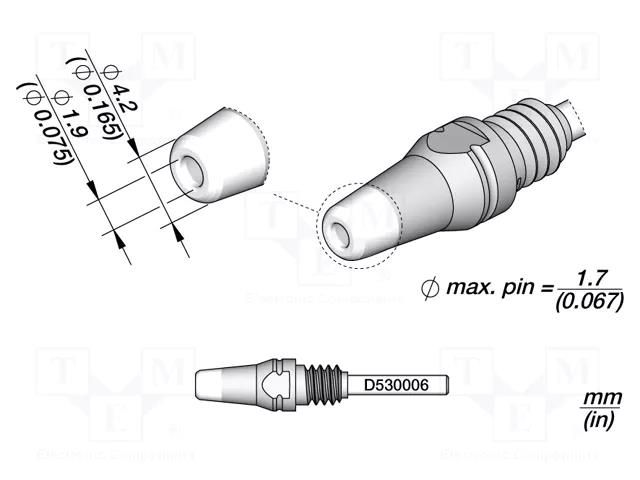 Tip: for desoldering irons; 4.2x1.9mm JBC TOOLS JBC-D530006