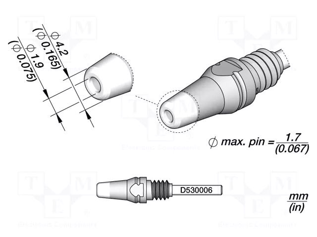 Tip: for desoldering irons; 4.2x1.9mm JBC TOOLS JBC-D530006