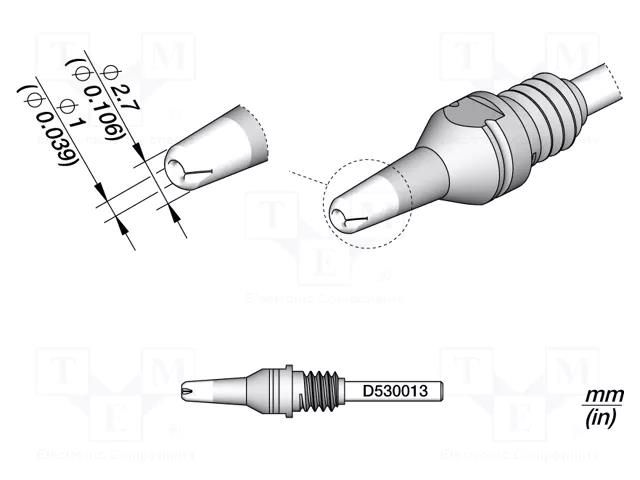 Tip: for desoldering irons; 2.7x1mm JBC TOOLS JBC-D530013