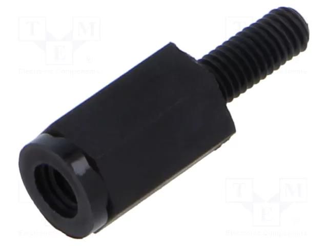 Screwed spacer sleeve; hexagonal; polyamide; M3; M3; L: 10mm; black ESSENTRA ESS-10412718