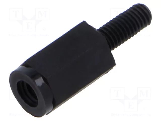 Screwed spacer sleeve; hexagonal; polyamide; M3; M3; L: 10mm; black ESSENTRA ESS-10412718