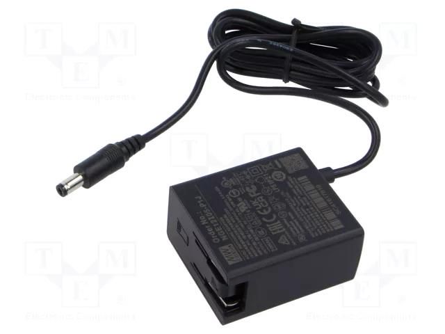 Power supply: switching; mains,plug-in; 5VDC; 2.4A; 12W; 82% MEAN WELL NGE12I05-P1J