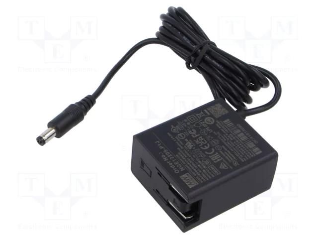 Power supply: switching; mains,plug-in; 9VDC; 1.33A; 12W; 86.5% MEAN WELL NGE12I09-P1J