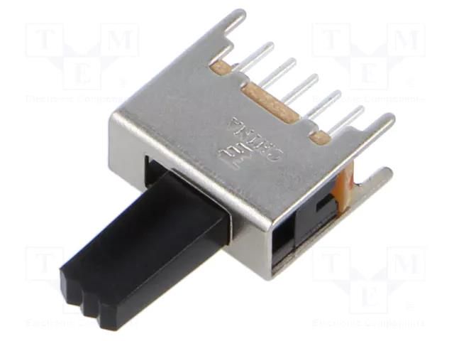 Switch: slide; Pos: 2; DPDT; 0.3A/125VAC; ON-ON; THT; Leads: for PCB TE Connectivity 1825263-1