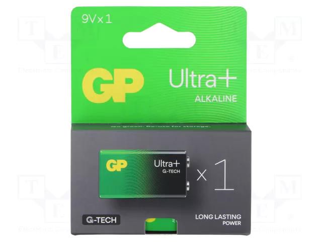 Battery: alkaline; 6F22; 9V; non-rechargeable; 25.5x16.5x47.5mm GP BAT-6LR61/GP-UPGTB