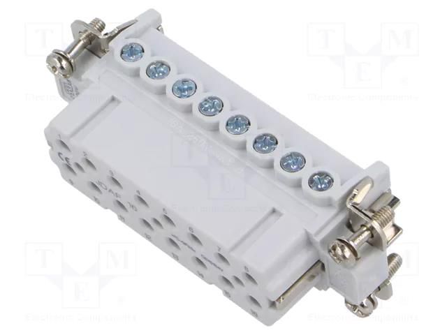 Connector: HDC; contact insert; female; JDA; PIN: 16; 16A; 600V ILME JDAF16