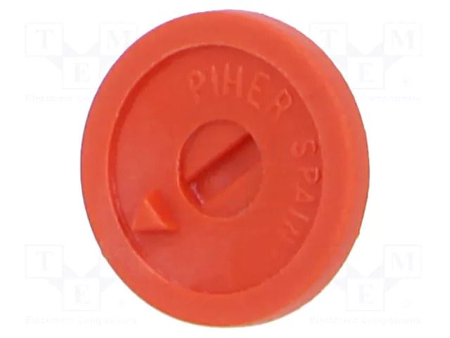 Knob; thumbwheel,with pointer; red; plastic; 9.5x1mm PIHER 5039RED