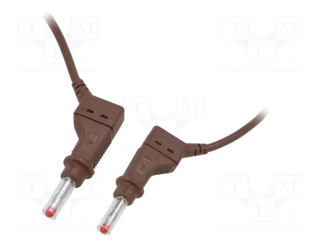 Connection cable; 32A; banana plug 4mm,both sides; Len: 1m; brown STÄUBLI XZG425-10027