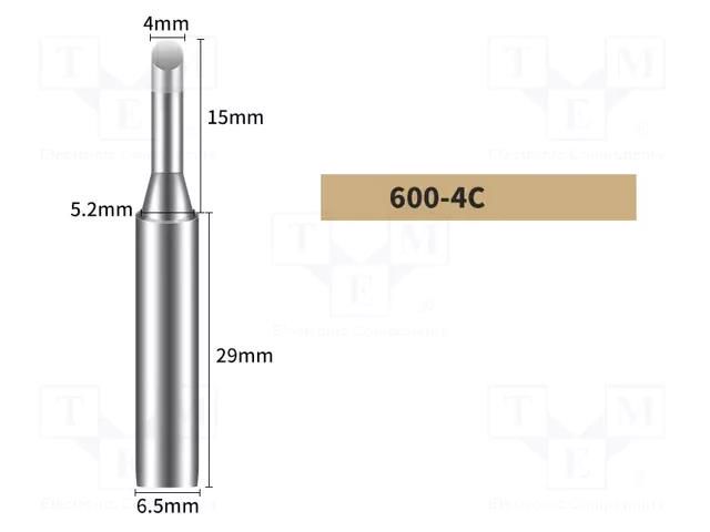 Tip; hoof; 4mm; for soldering station BAKON BK600-4C