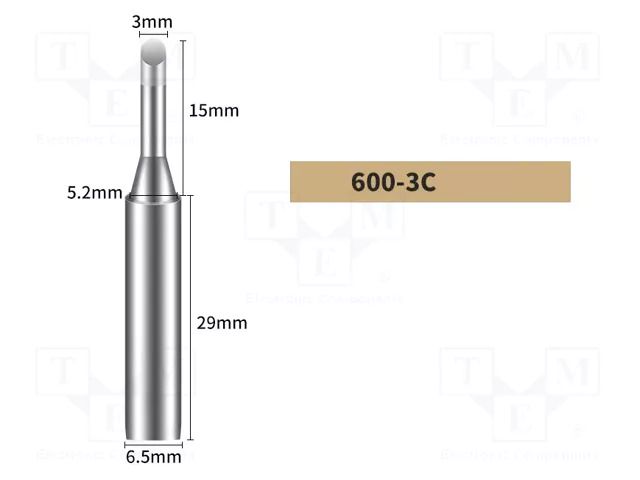 Tip; hoof; 3mm; for soldering station BAKON BK600-3C