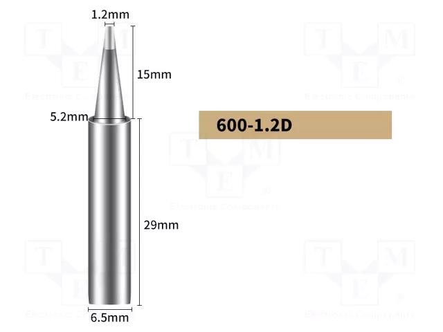 Tip; chisel; 1.2mm; for soldering station SHENZHEN BAKON ELECTRONIC BK600-1.2D