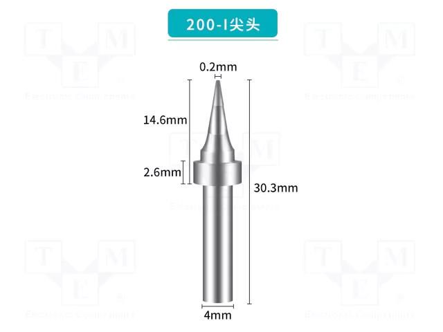 Tip; conical; 0.2mm; for soldering station BAKON BK200-I