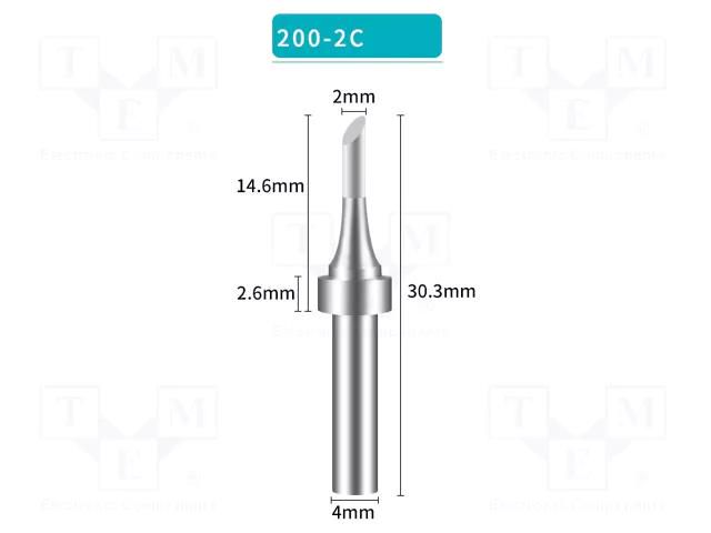 Tip; hoof; 2mm; for soldering station BAKON BK200-2C