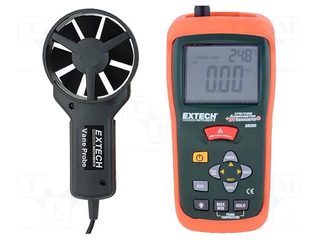 Thermoanemometer; LCD; Velocity measuring range: 0.4÷30m/s EXTECH AN200