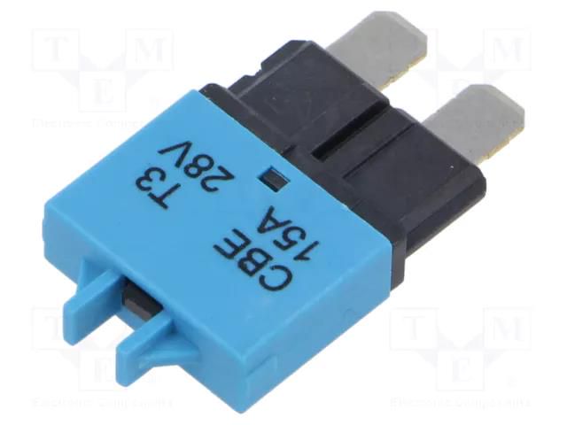 Fuse: thermal; 15A; 28VDC; automotive; 20.5mm ESKA 340029-MR