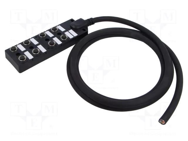 Transition: splitter; 24V; PIN: 5; IP67; 2A; 2m; IN: 8; OUT: 1 AMPHENOL DB125A8CABDPS7B02