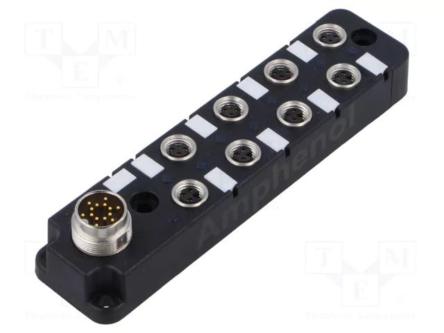 Distribution box; M8; PIN: 3; socket; 3A; IP67; IN: 8; OUT: 1 AMPHENOL LTW DB8-3A8M16-SPS7001