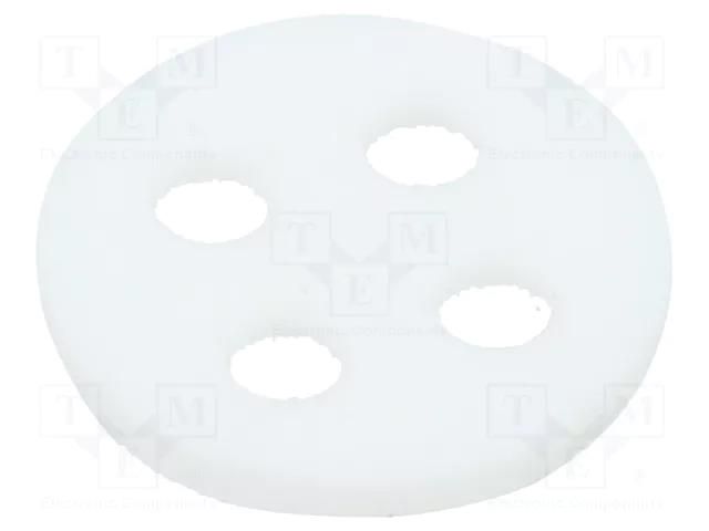 Spacer sleeve; LED; Øout: 5.1mm; L: 0.9mm; white; Holes pitch: 2.5mm BIVAR 104-020