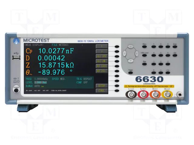 LCR meter; Meas.accur: ±0.05%; LCD TFT 7"; 6 digits; 800x480 MICROTEST MCT-6630-10