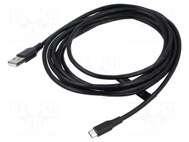 Cable; USB 2.0; USB A plug,USB B micro plug; nickel plated; 3m VENTION CTIBI