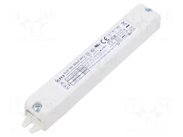 Power supply: switching; LED; 2÷43VDC; 350mA; IP20; 158x19x22mm TCI 141110