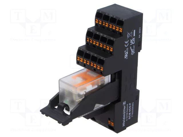Relay: interface; 4PDT; Ucoil: 24VDC; 5A; for DIN rail mounting WEIDMÜLLER DRMKITP-24DC-4COLD