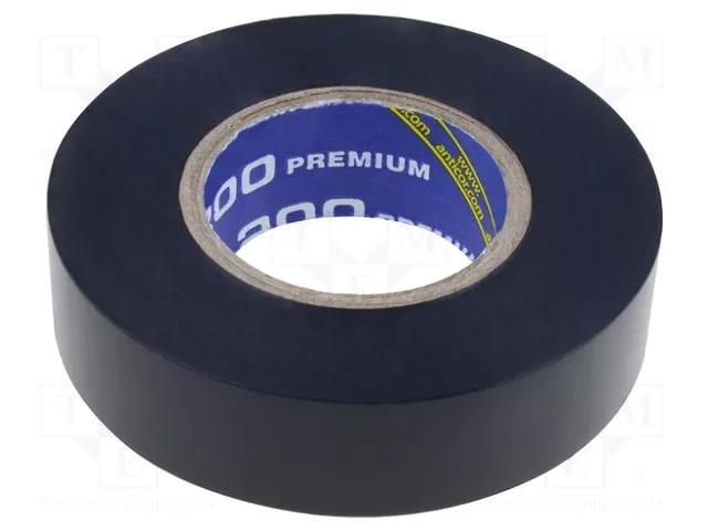 Tape: electrical insulating; W: 19mm; L: 18m; Thk: 0.18mm; black ANTICOR ANC-200P-19-18BK