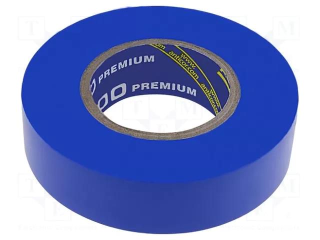 Tape: electrical insulating; W: 19mm; L: 18m; Thk: 0.18mm; blue; 260% ANTICOR ANC-200P-19-18BL