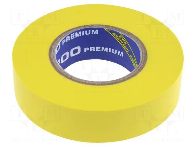 Tape: electrical insulating; W: 19mm; L: 18m; Thk: 0.18mm; yellow ANTICOR ANC-200P-19-18YL