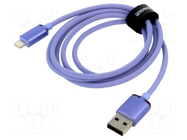 Cable; USB 2.0; Apple Lightning plug,USB A plug; 1.2m; violet BASEUS CAJY000005