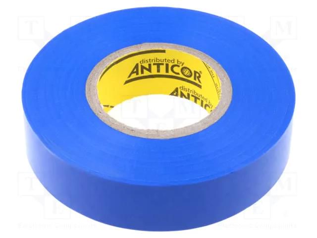 Tape: electrical insulating; W: 19mm; L: 20m; Thk: 0.19mm; blue; 380% ANTICOR ANC-202-19-20BL
