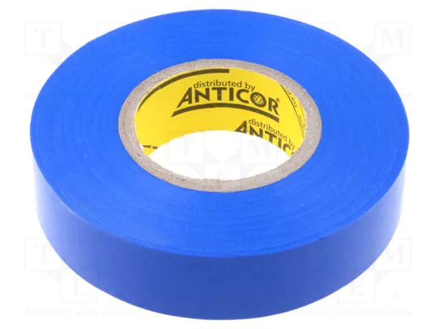 Tape: electrical insulating; W: 19mm; L: 20m; Thk: 0.19mm; blue; 380% ANTICOR ANC-202-19-20BL