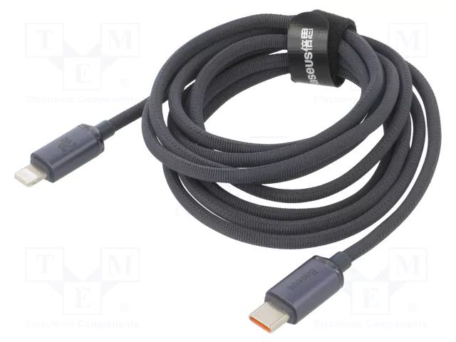 Cable; USB 2.0; Apple Lightning plug,USB C plug; 2m; black; 20W BASEUS CAJY000301