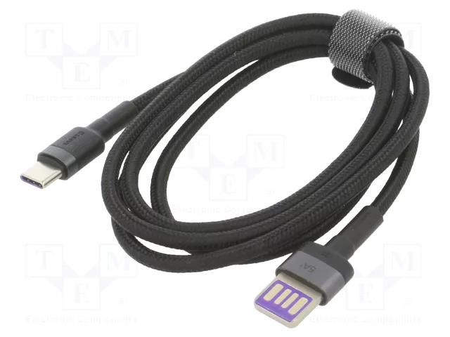 Cable; USB A plug double sided,USB C plug; 1m; black; textile BASEUS CATKLF-PG1