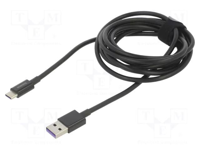 Cable; USB A plug,USB C plug; 2m; black; 66W BASEUS CATYS-A01